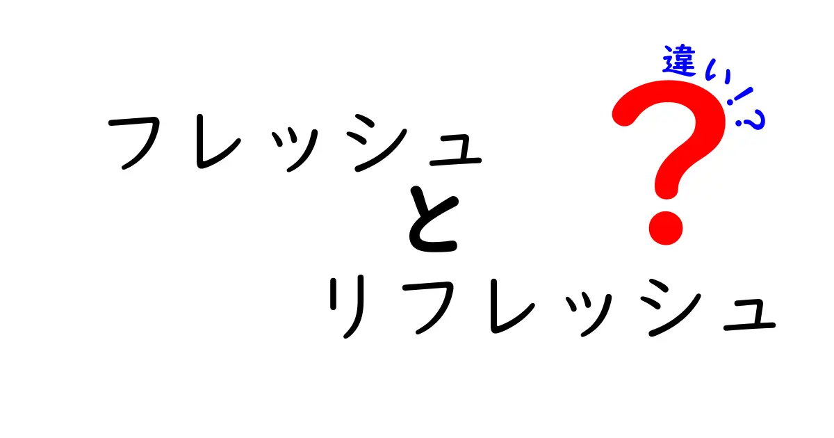 フレッシュとリフレッシュの違いとは？その意味と使い方を徹底解説！