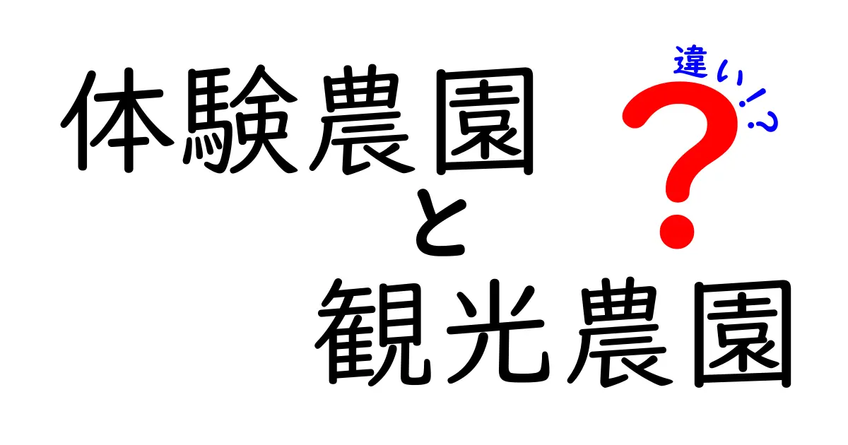 体験農園と観光農園の違いを徹底解説！楽しみ方や特徴を比較してみよう