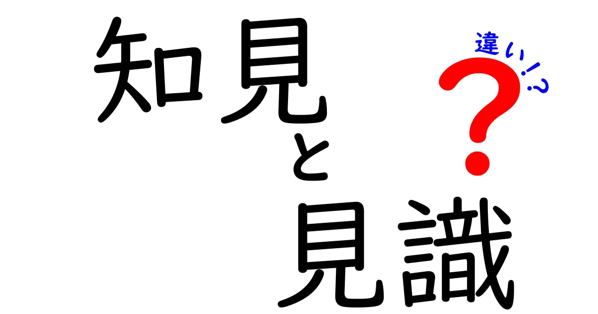 知見と見識の違いを徹底解説！あなたの理解を深めるために