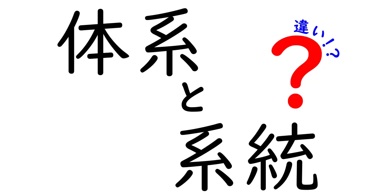 体系と系統の違いを理解しよう！