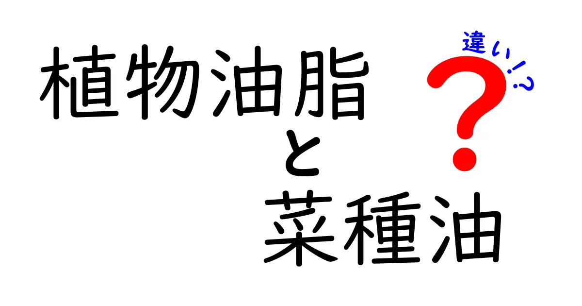 植物油脂と菜種油の違いを徹底解説！どちらがどんな料理に向いている？