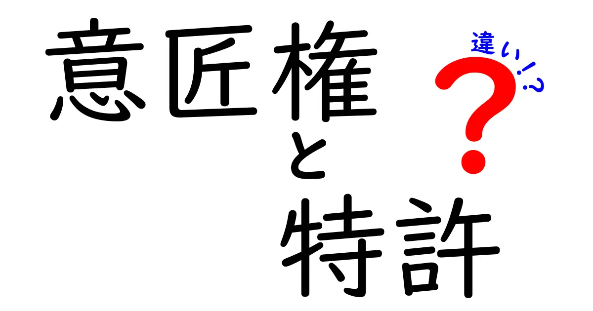 意匠権と特許の違いを徹底解説!知っておくべきポイントとは?