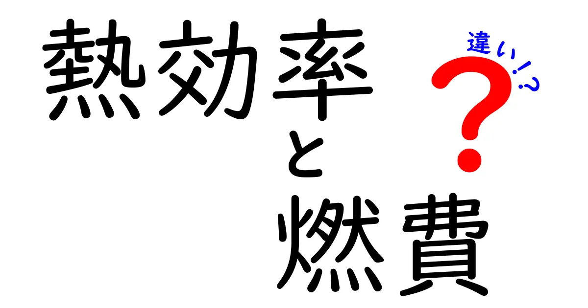 熱効率と燃費の違いを徹底解説！あなたの生活にどう影響するのか？