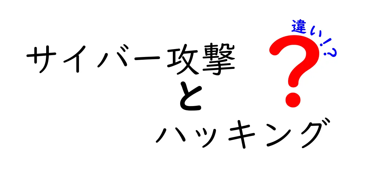 サイバー攻撃とハッキングの違いをわかりやすく解説！あなたのデジタルライフを守るために知っておくべきこと