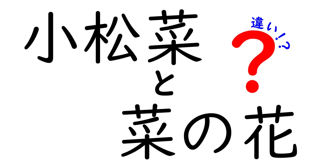 小松菜と菜の花の違いを徹底解説！味や栄養価はどう違う？