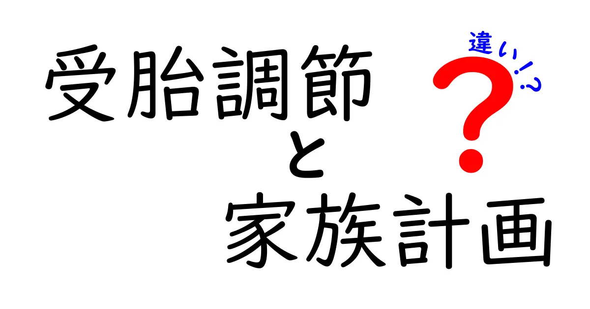 受胎調節と家族計画の違いを知ろう！
