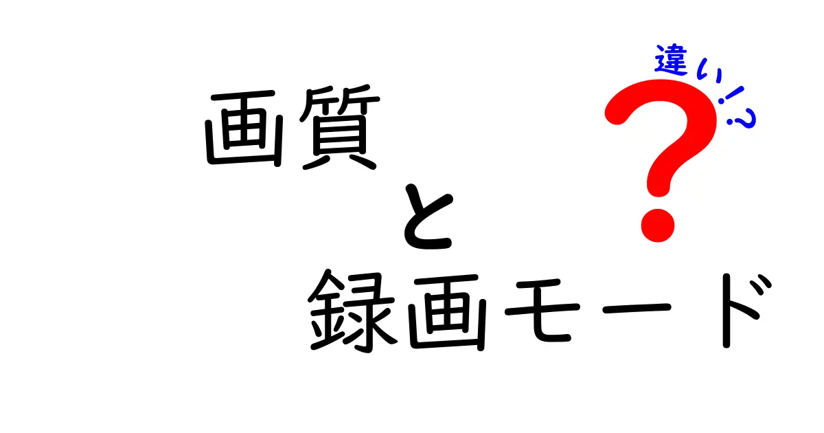 画質と録画モードの違いを徹底解説！あなたの映像体験を豊かにする秘訣