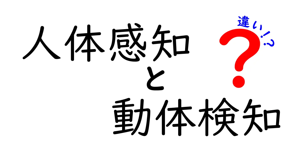 人体感知と動体検知の違いをわかりやすく解説！どちらがどんな役割を果たすの？