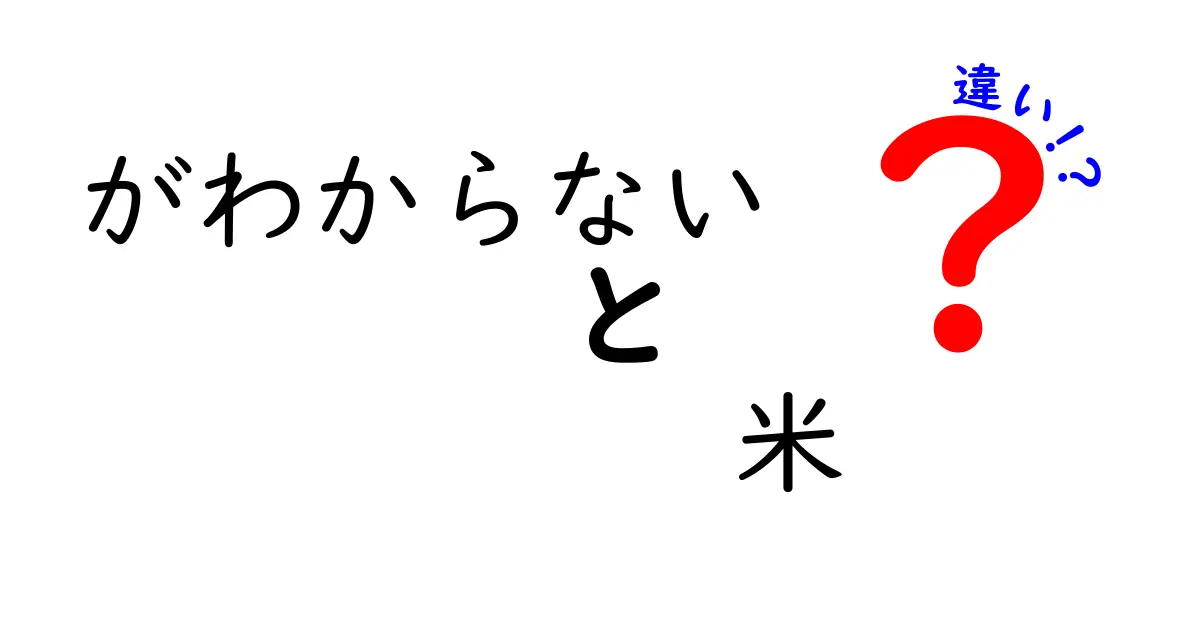 「がわからない」と「米」の違いとは？誤解や使い方を徹底解説！