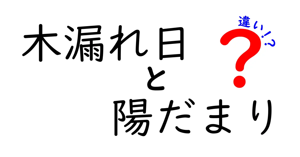 木漏れ日と陽だまりの違いを知ろう！自然の中の美しい瞬間