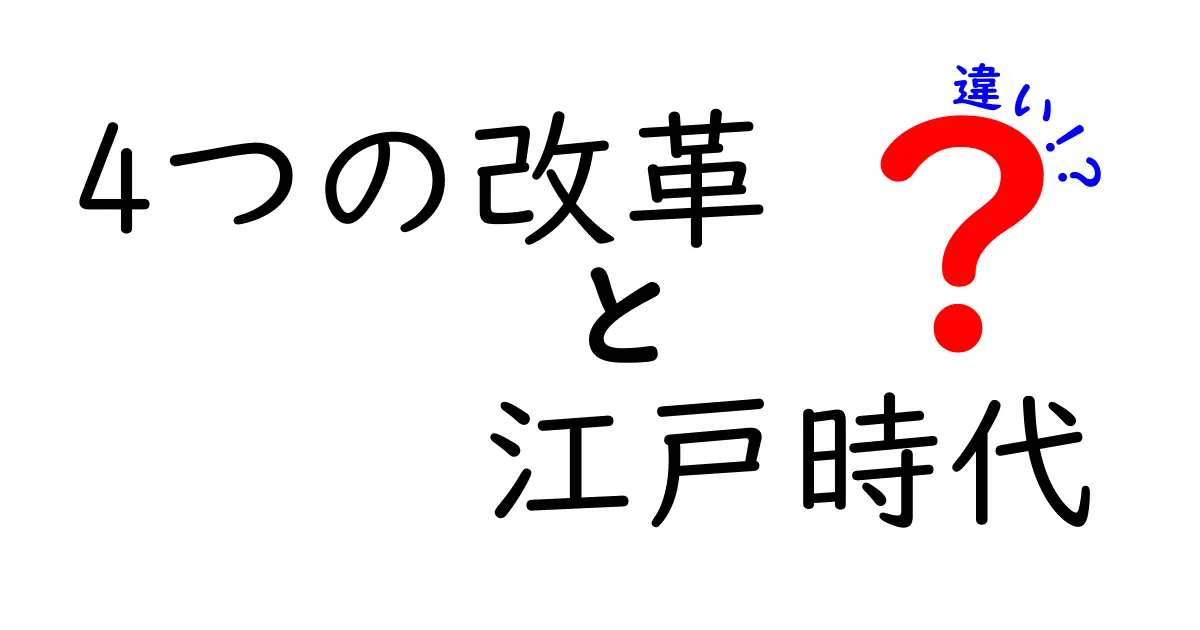 江戸時代の4つの改革の違いとは？歴史を知るための基礎知識