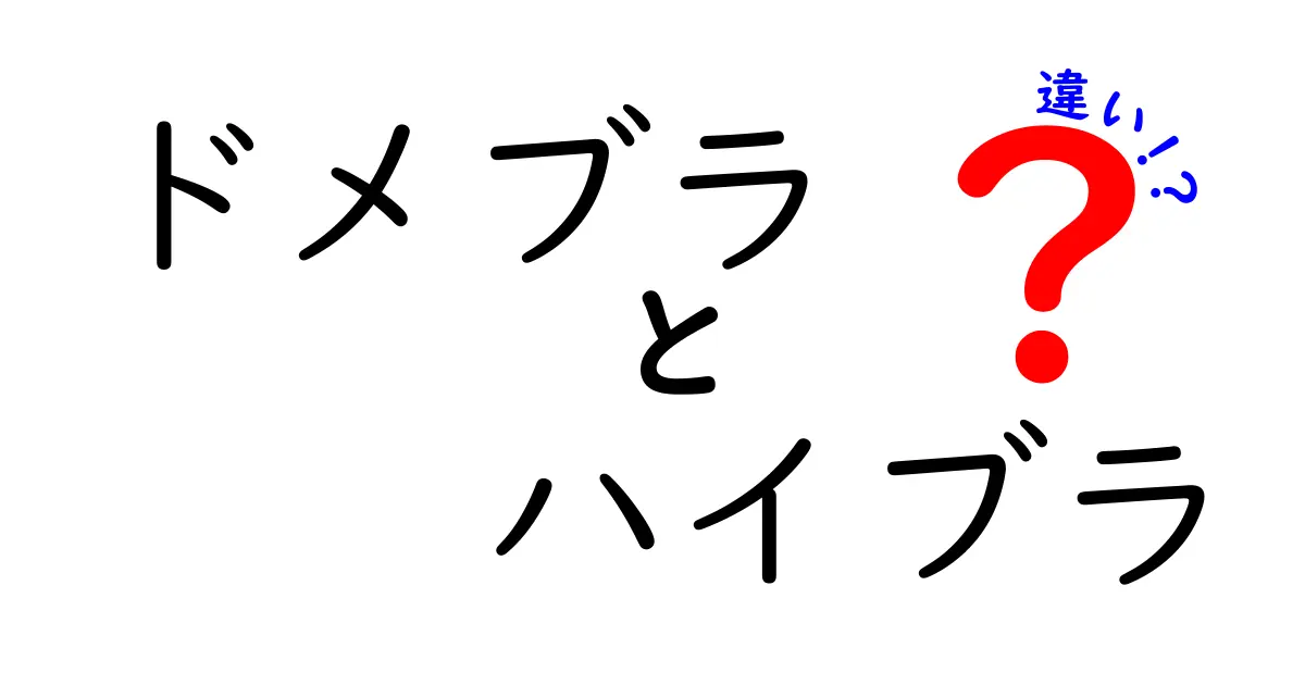 ドメブラとハイブラの違いを徹底解説！どちらがあなたに合っている？