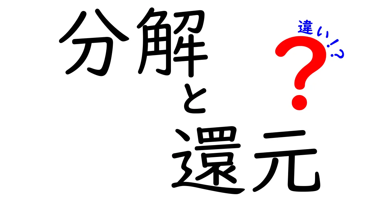 分解と還元の違いをわかりやすく解説！科学の基礎を学ぼう