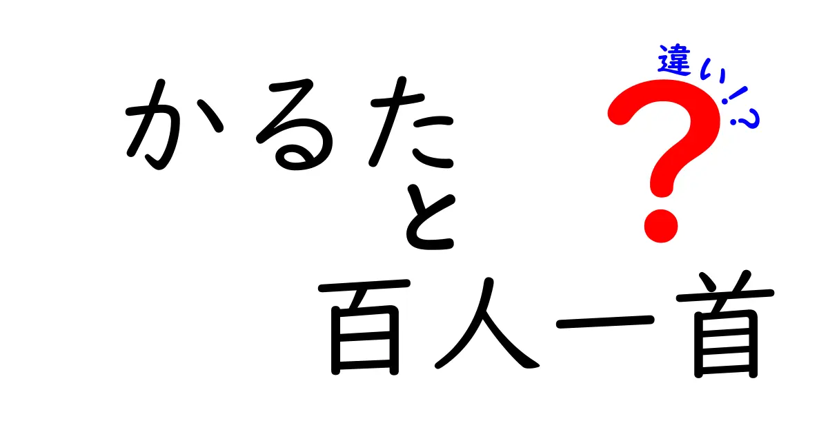 かるたと百人一首の違いとは？楽しく学ぼう！