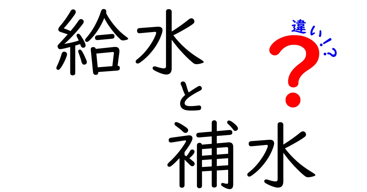 給水と補水の違いをわかりやすく解説！あなたの健康に役立つ情報