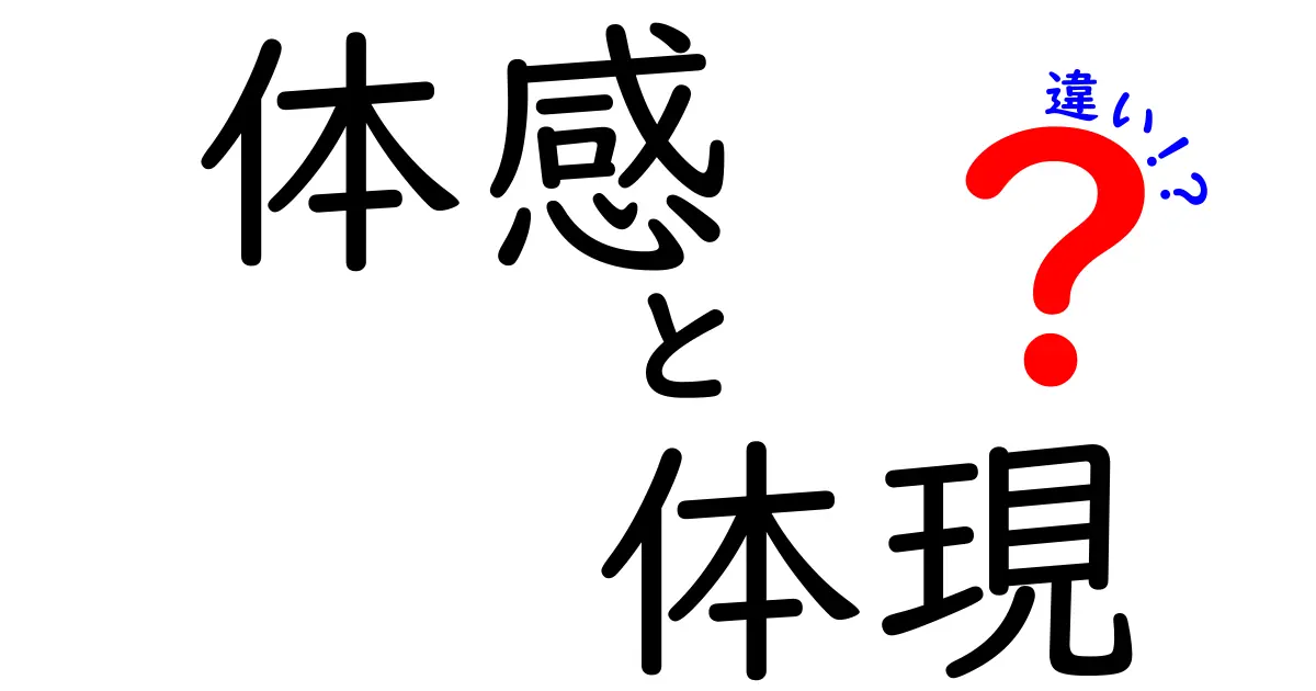 「体感」と「体現」の違いとは？分かりやすく解説します！