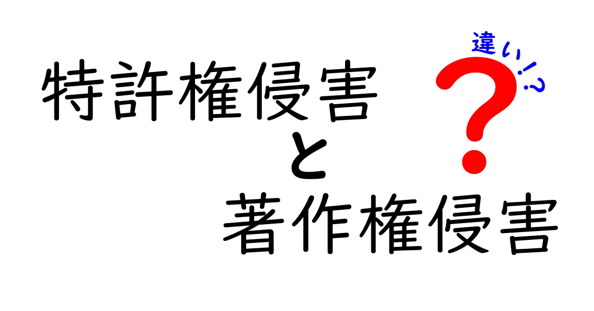 特許権侵害と著作権侵害の違いをわかりやすく解説!
