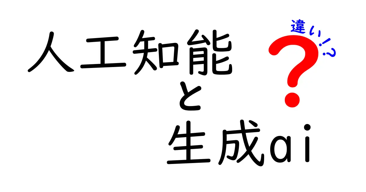 人工知能と生成AIの違いとは？その魅力と未来への影響を探ろう