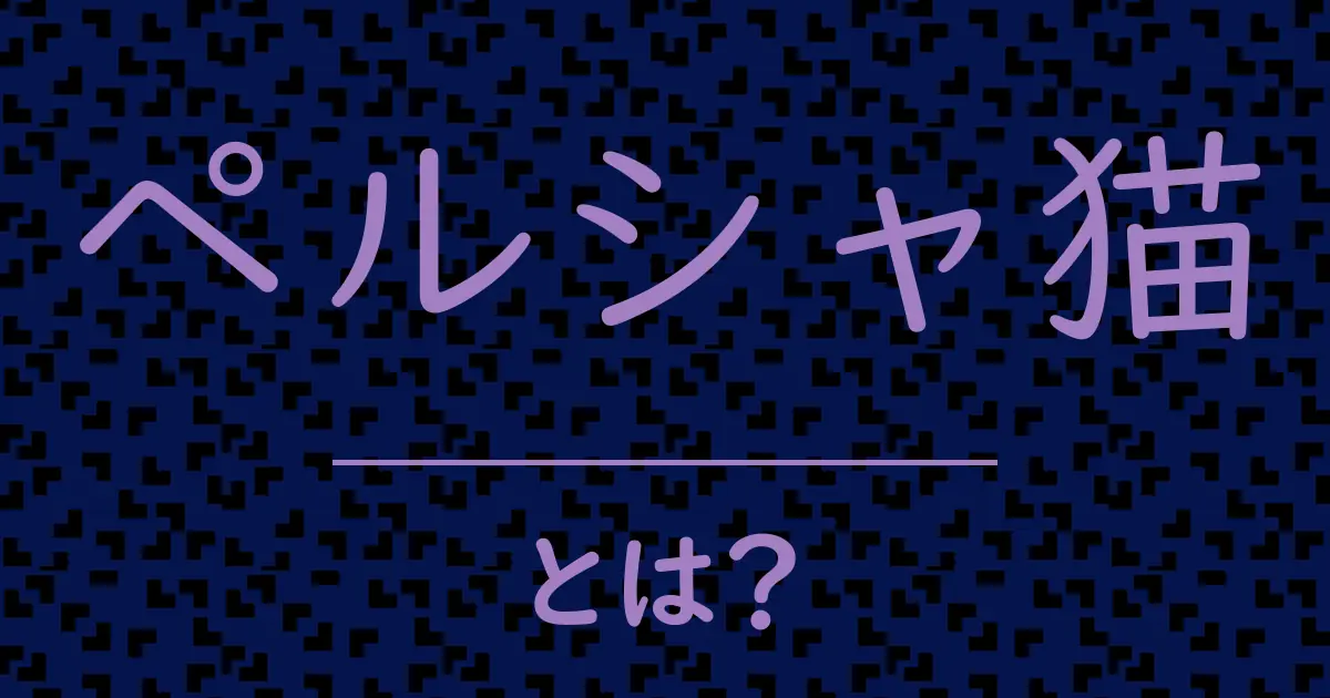 ペルシャ猫とは?毒舌で解説!
