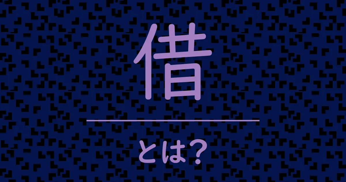 借とは?毒舌で解説!
