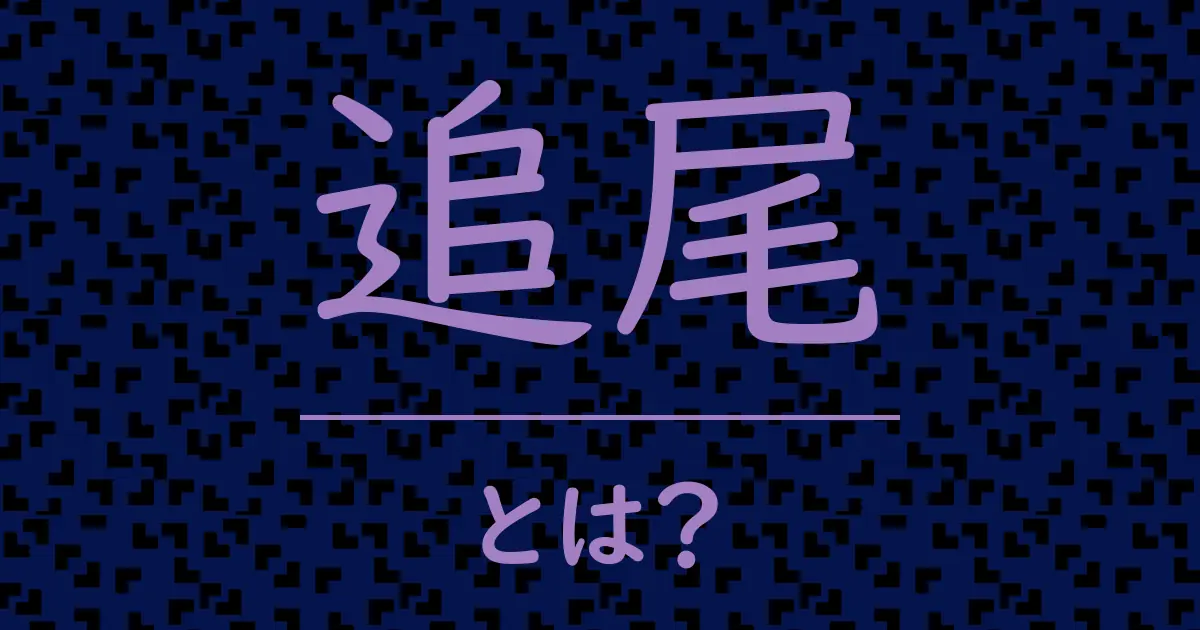 追尾とは?毒舌で解説!