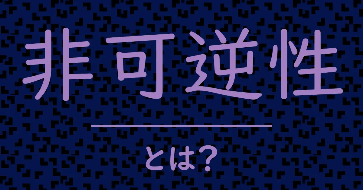 非可逆性とは?毒舌で解説!