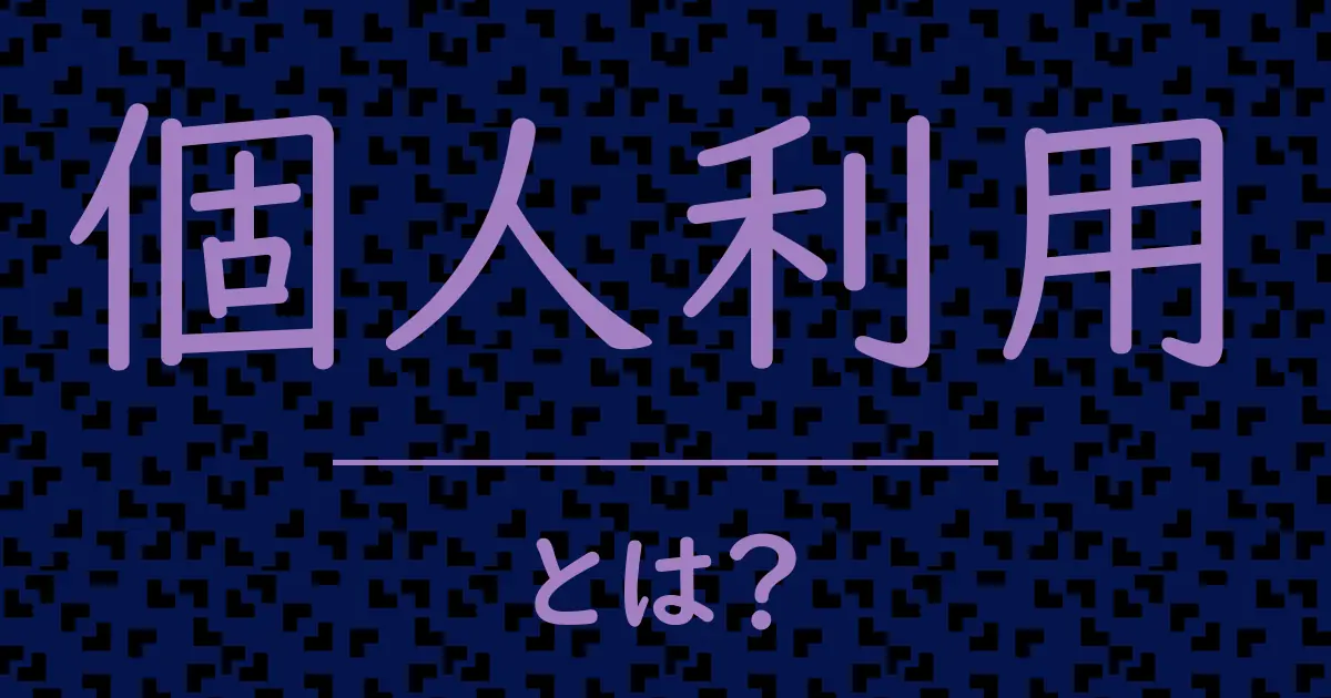 個人利用とは?毒舌で解説!