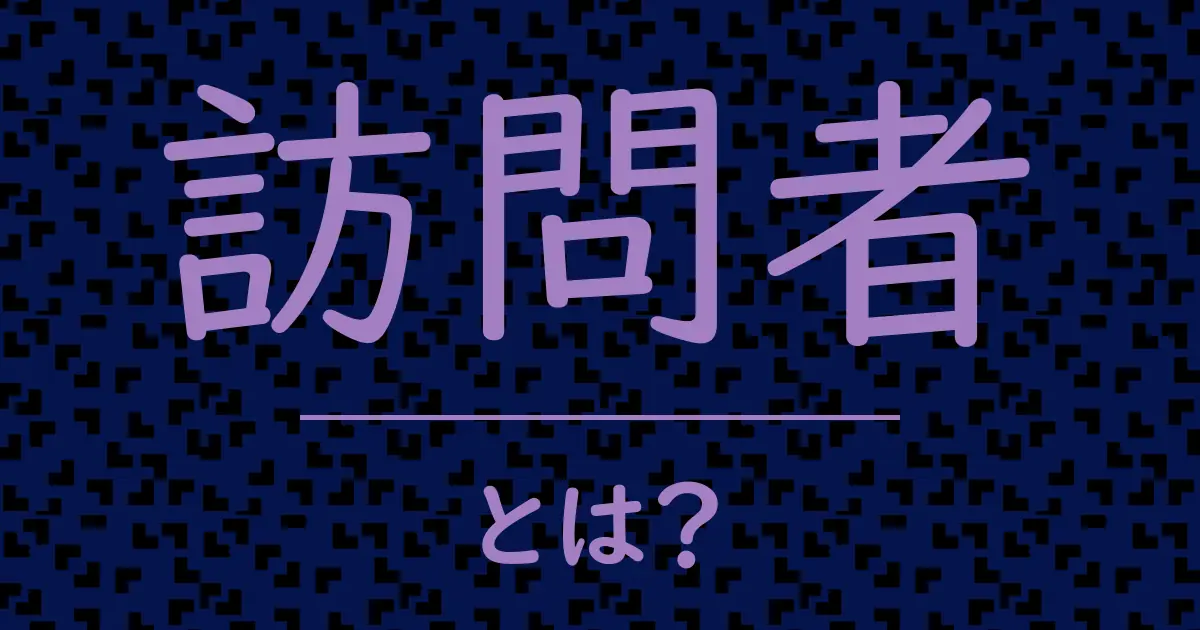 訪問者とは?毒舌で解説!