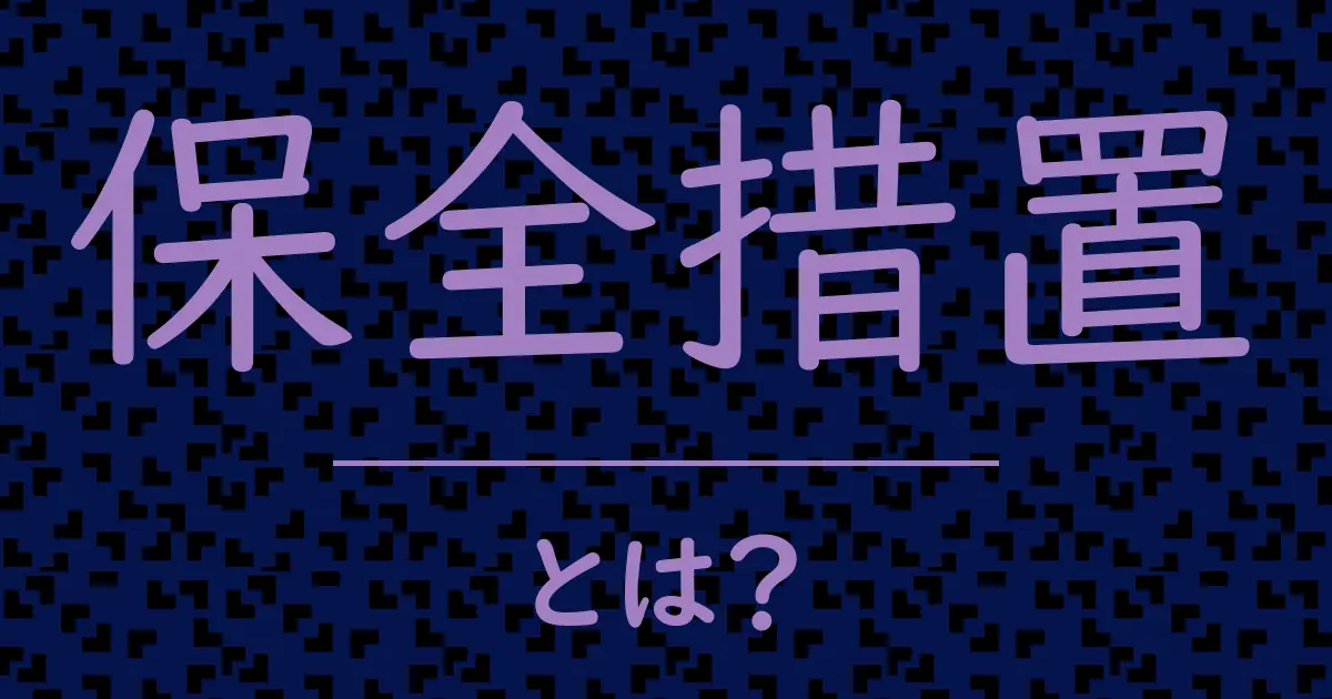 保全措置とは?毒舌で解説!
