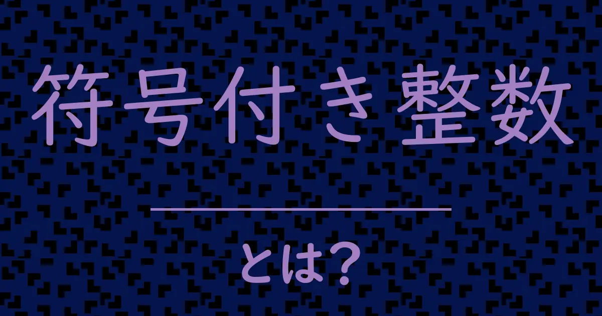 符号付き整数とは?毒舌で解説!