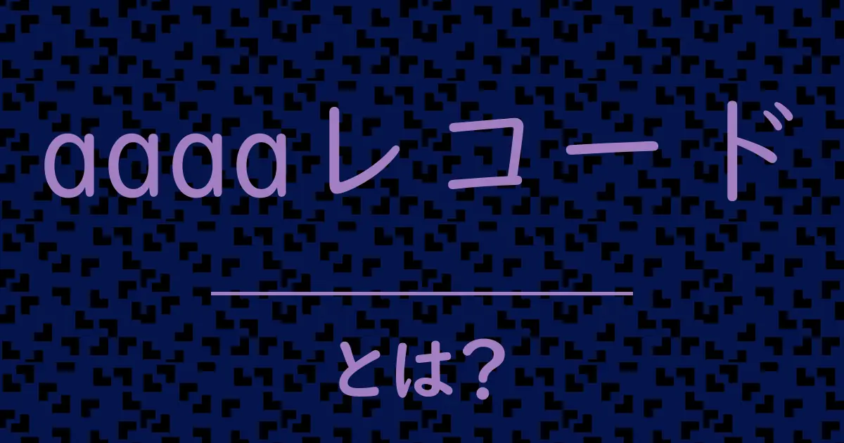 aaaaレコードとは?毒舌で解説!