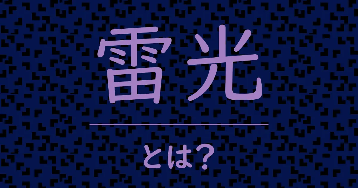 雷光とは?毒舌で解説!