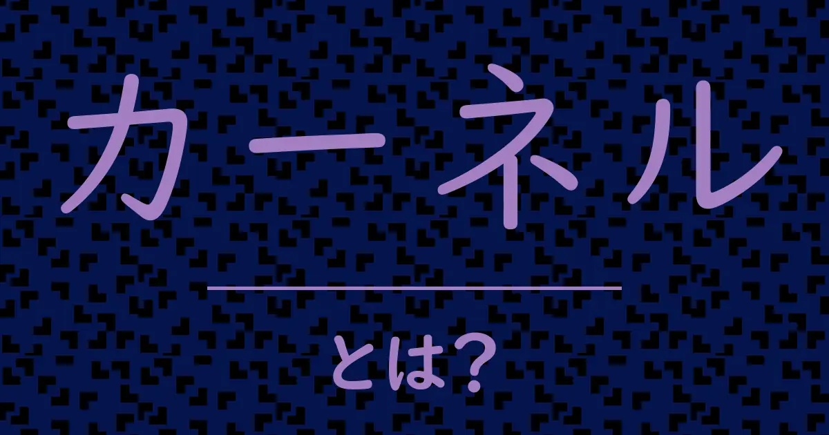 カーネルとは?毒舌で解説!