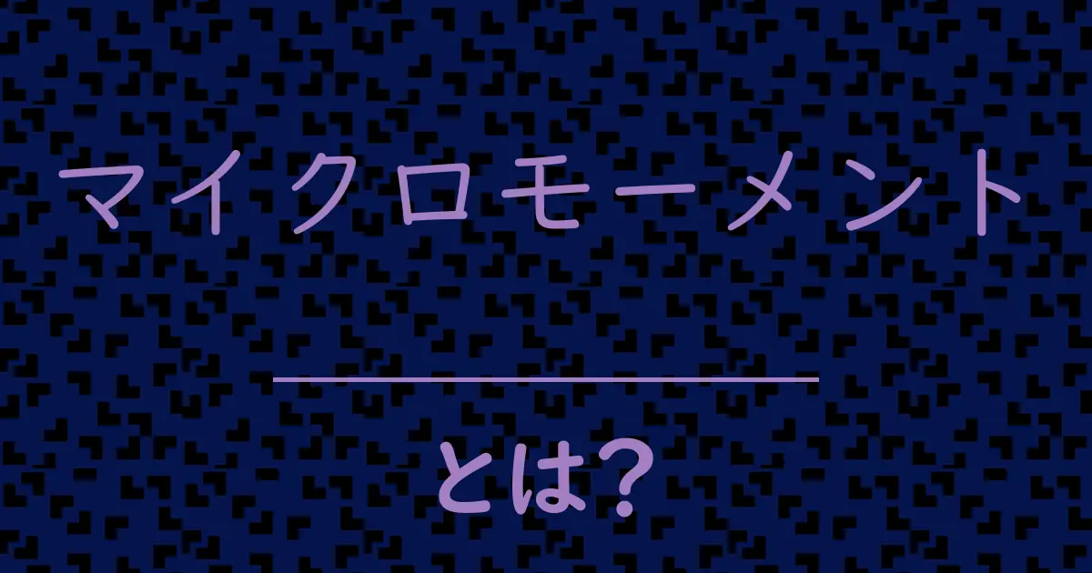 マイクロモーメントとは?毒舌で解説!