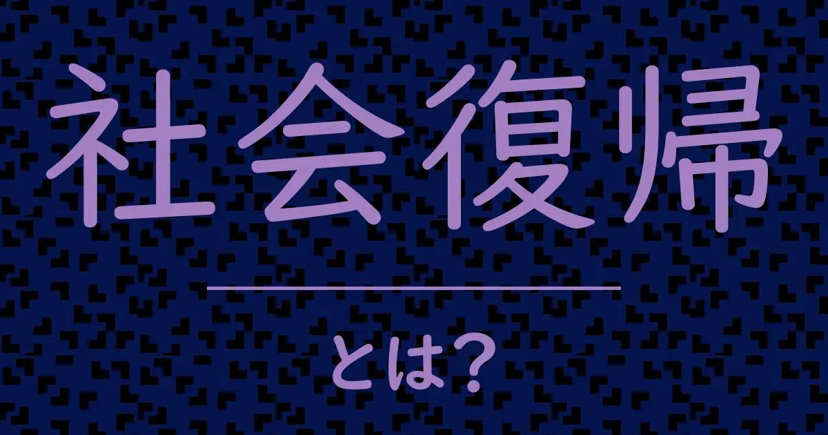 社会復帰とは？毒舌で解説！