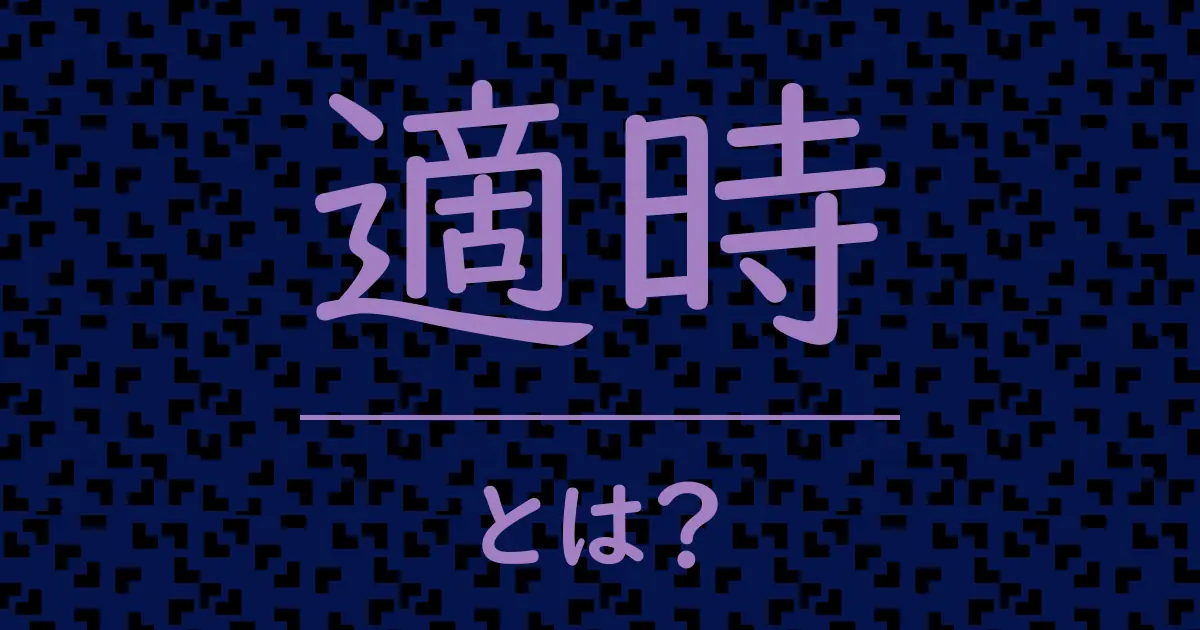 適時とは?毒舌で解説!