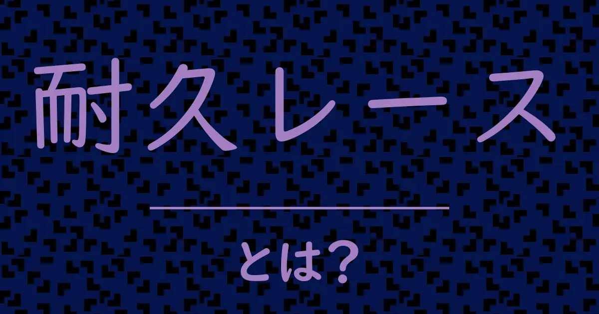 耐久レースとは?毒舌で解説!