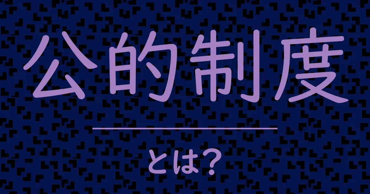 公的制度とは?毒舌で解説!