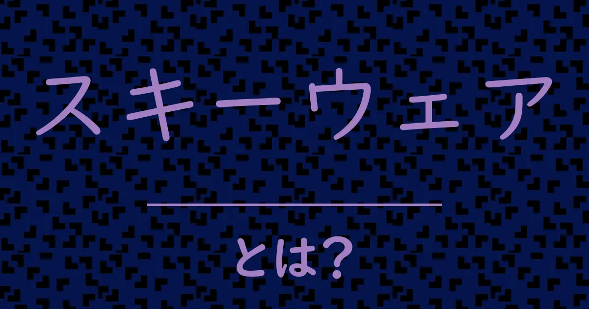スキーウェアとは?毒舌で解説!