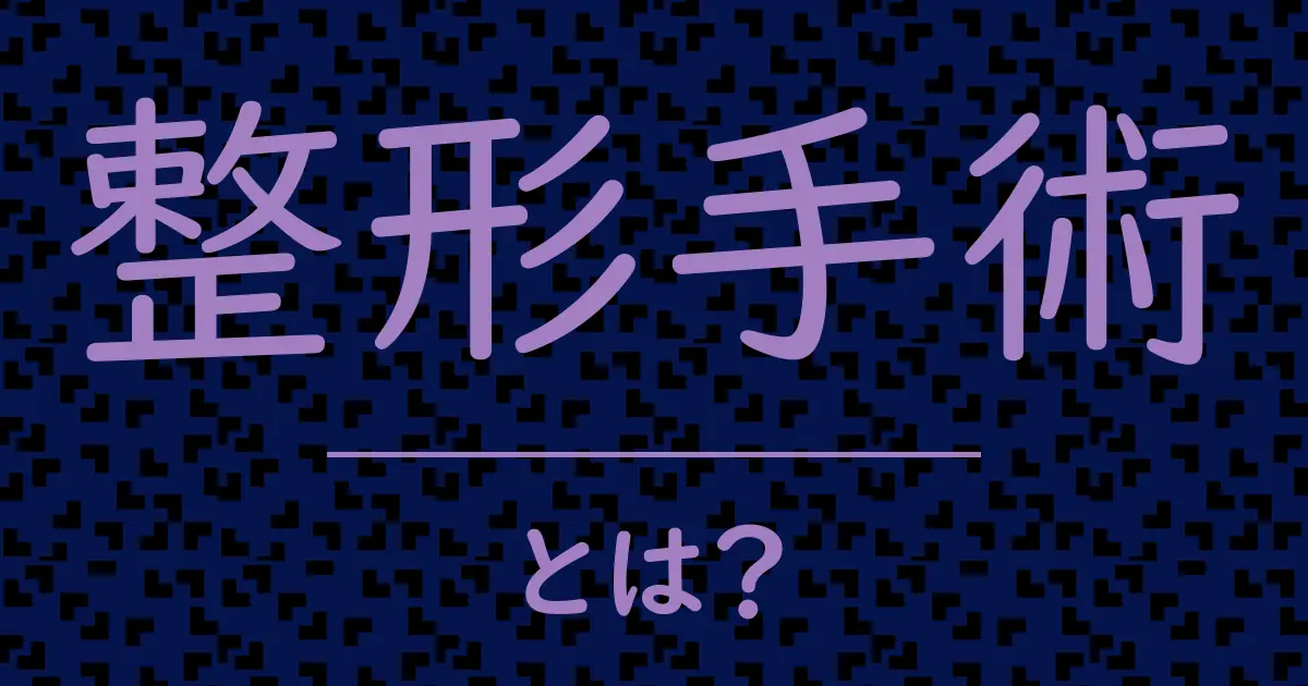 整形手術とは?毒舌で解説!
