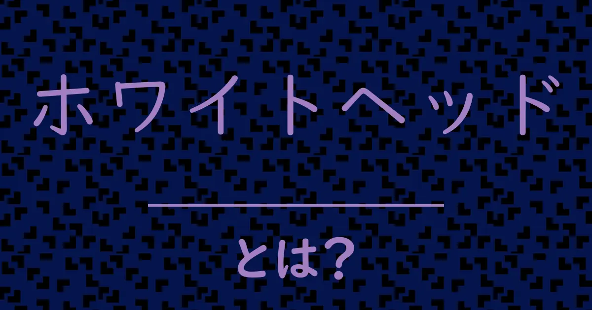 ホワイトヘッドとは?毒舌で解説!