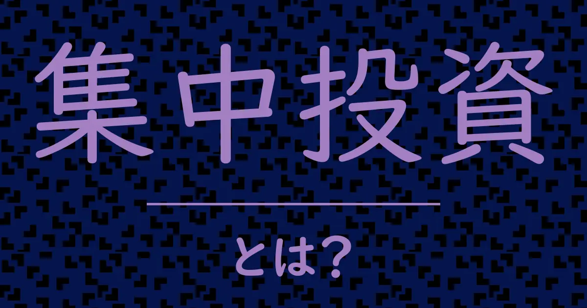 集中投資とは？毒舌で解説！