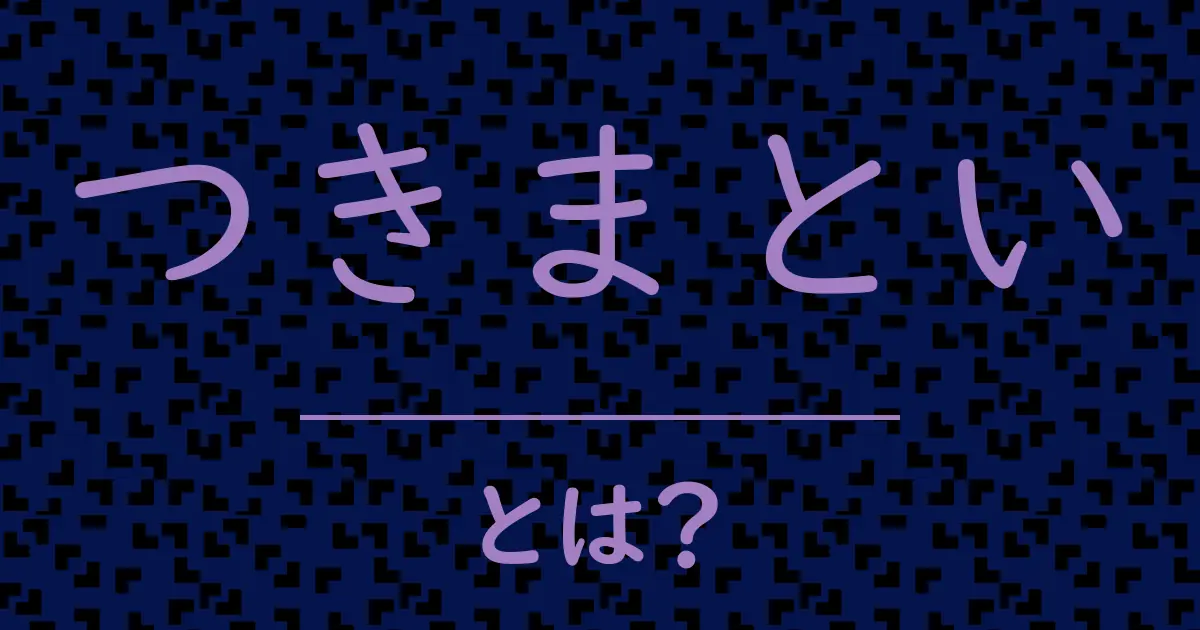 つきまといとは?毒舌で解説!