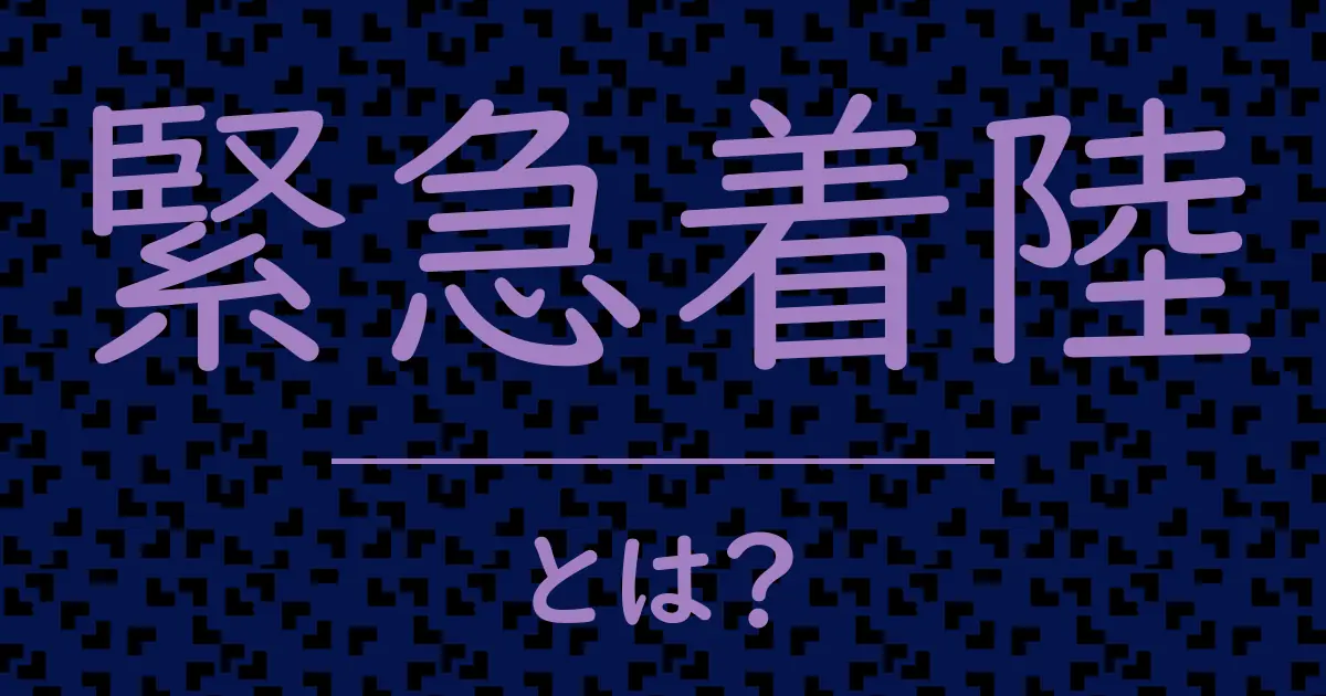 緊急着陸とは?毒舌で解説!