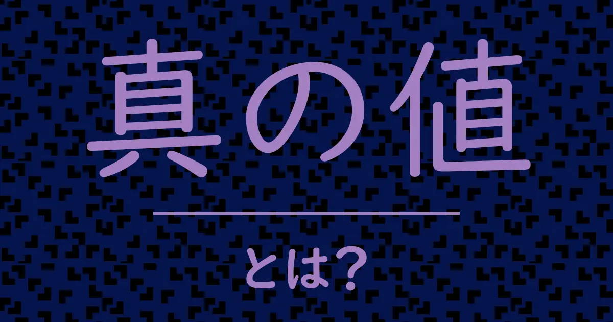 真の値とは?毒舌で解説!