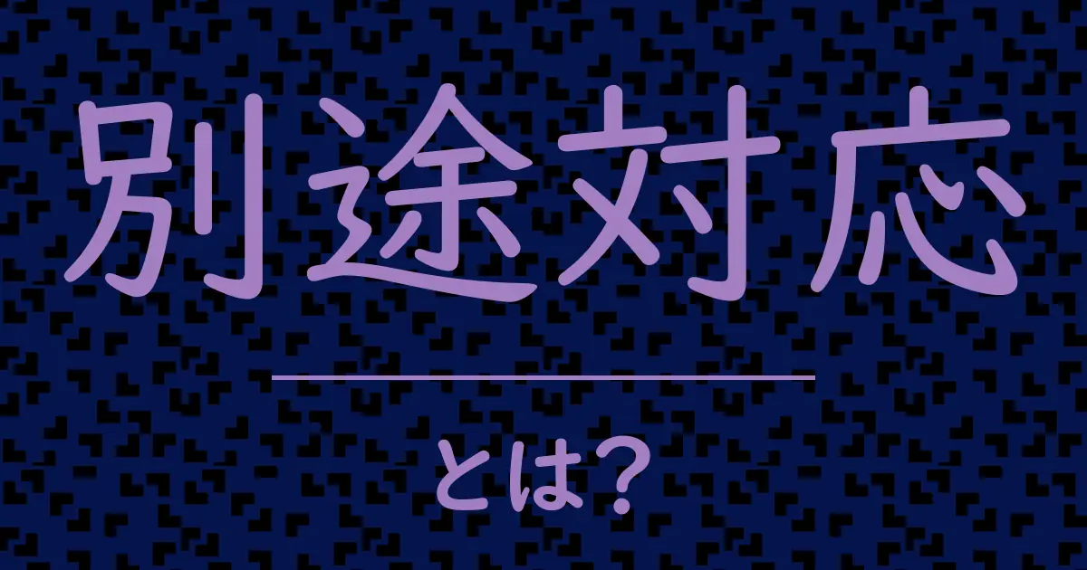 別途対応とは?毒舌で解説!