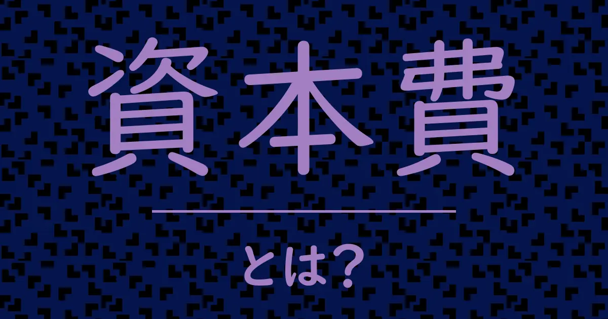 資本費とは?毒舌で解説!