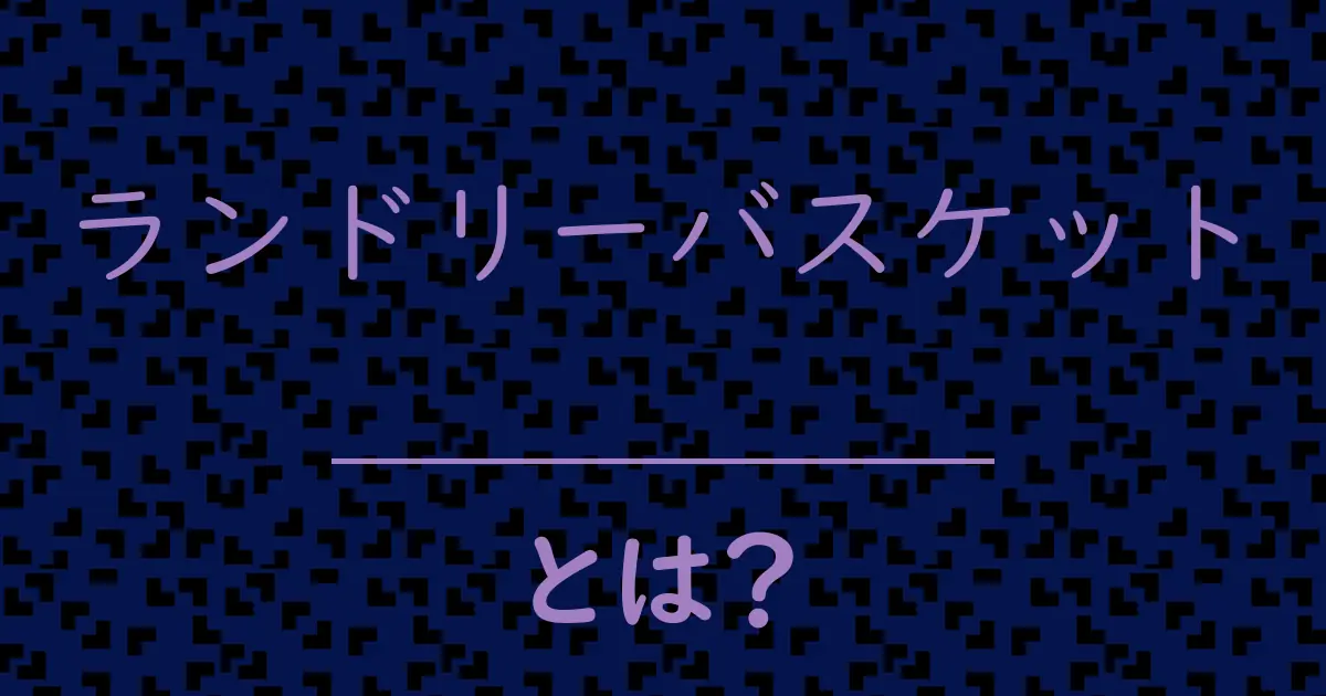 ランドリーバスケットとは?毒舌で解説!