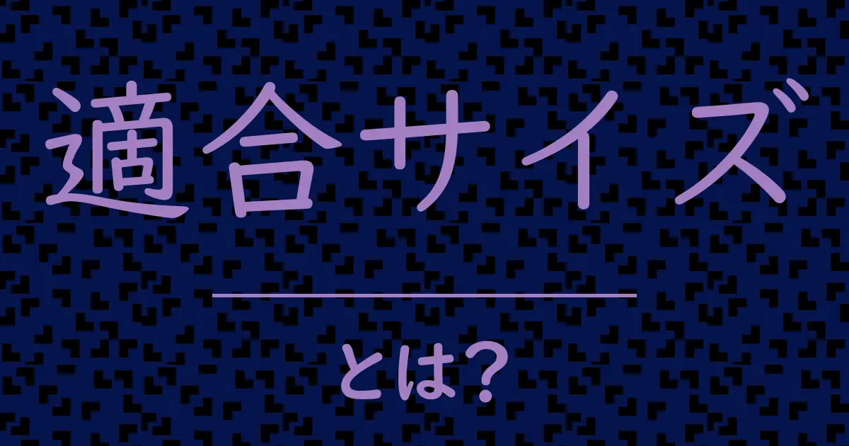 適合サイズとは?毒舌で解説!