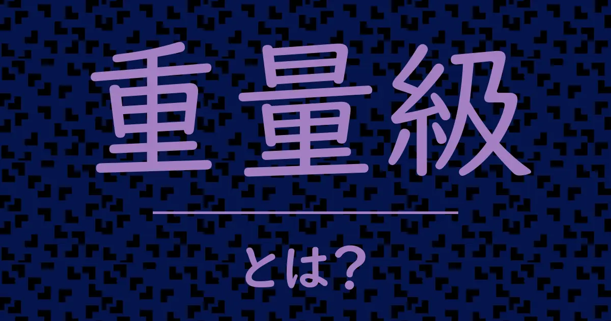 重量級とは?毒舌で解説!